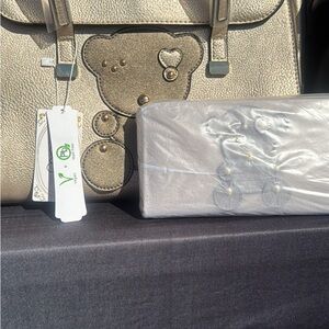 Metallic  Bear Design Handbag